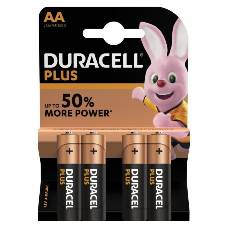 Duracell® Plus AA alkaliskt 4-pakning