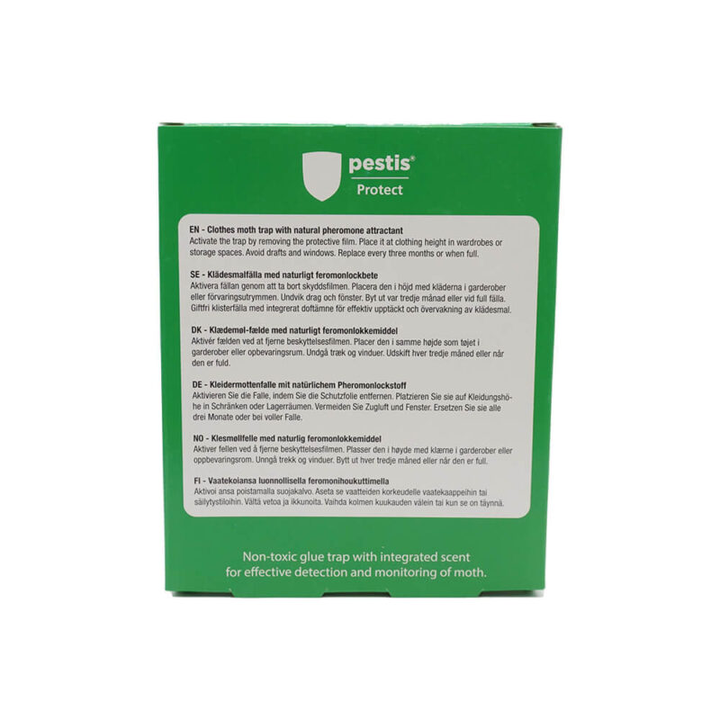 Pestis Protect® | MotMøll Klesmøll 6-pakke Bakside